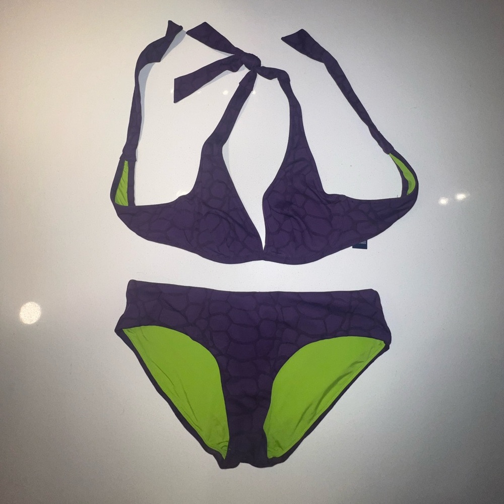 vilebrequin summer bikini set purple and green